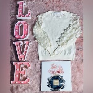 Floral Embellished Cream Top